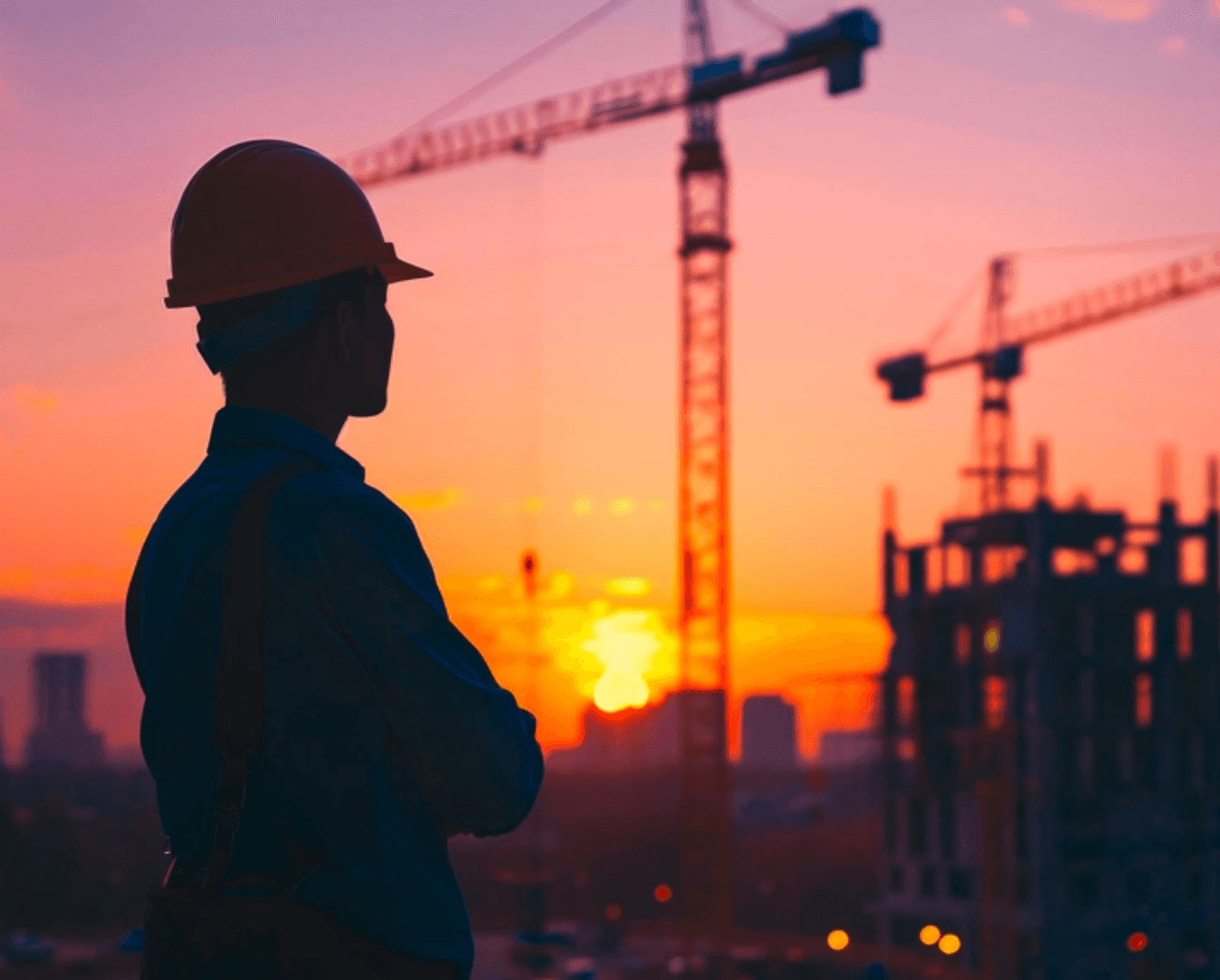 Ingenieur-Baustelle-Abend